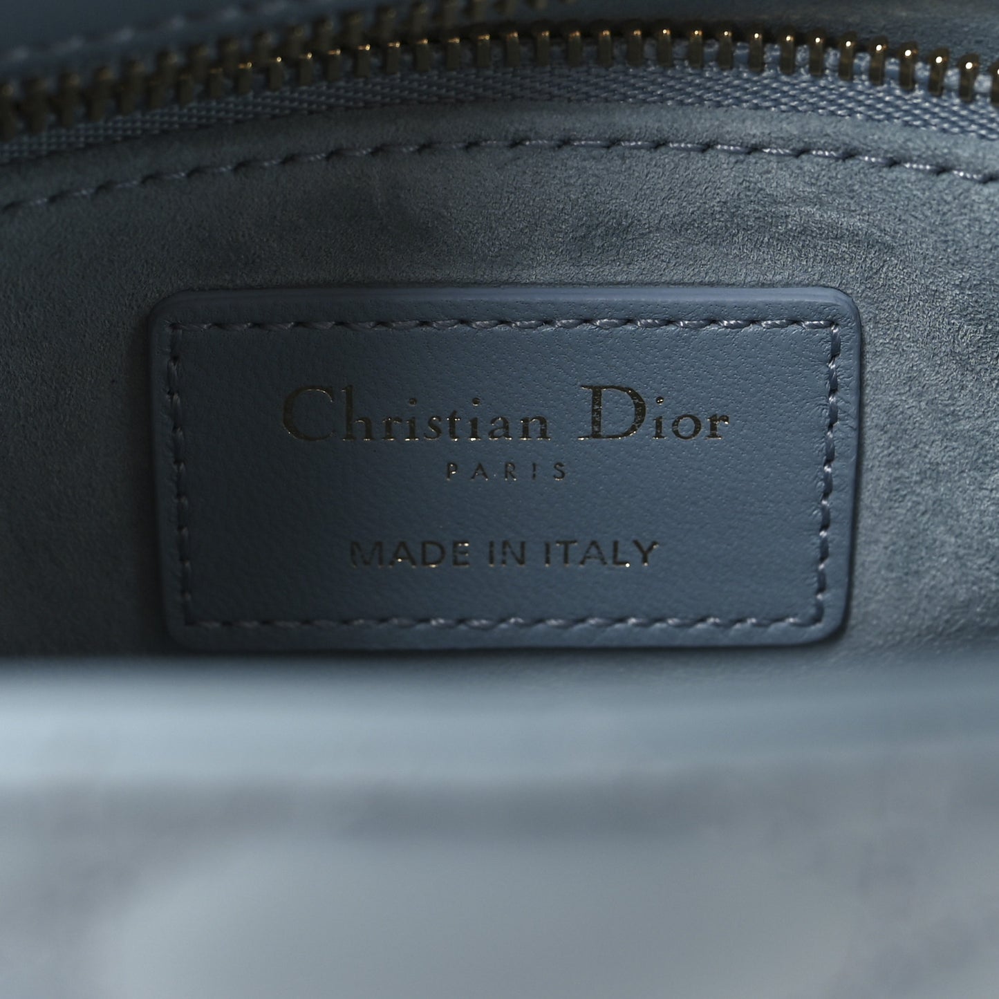 Lambskin Cannage Small Bi-Color Lady Dior  Blue Grey