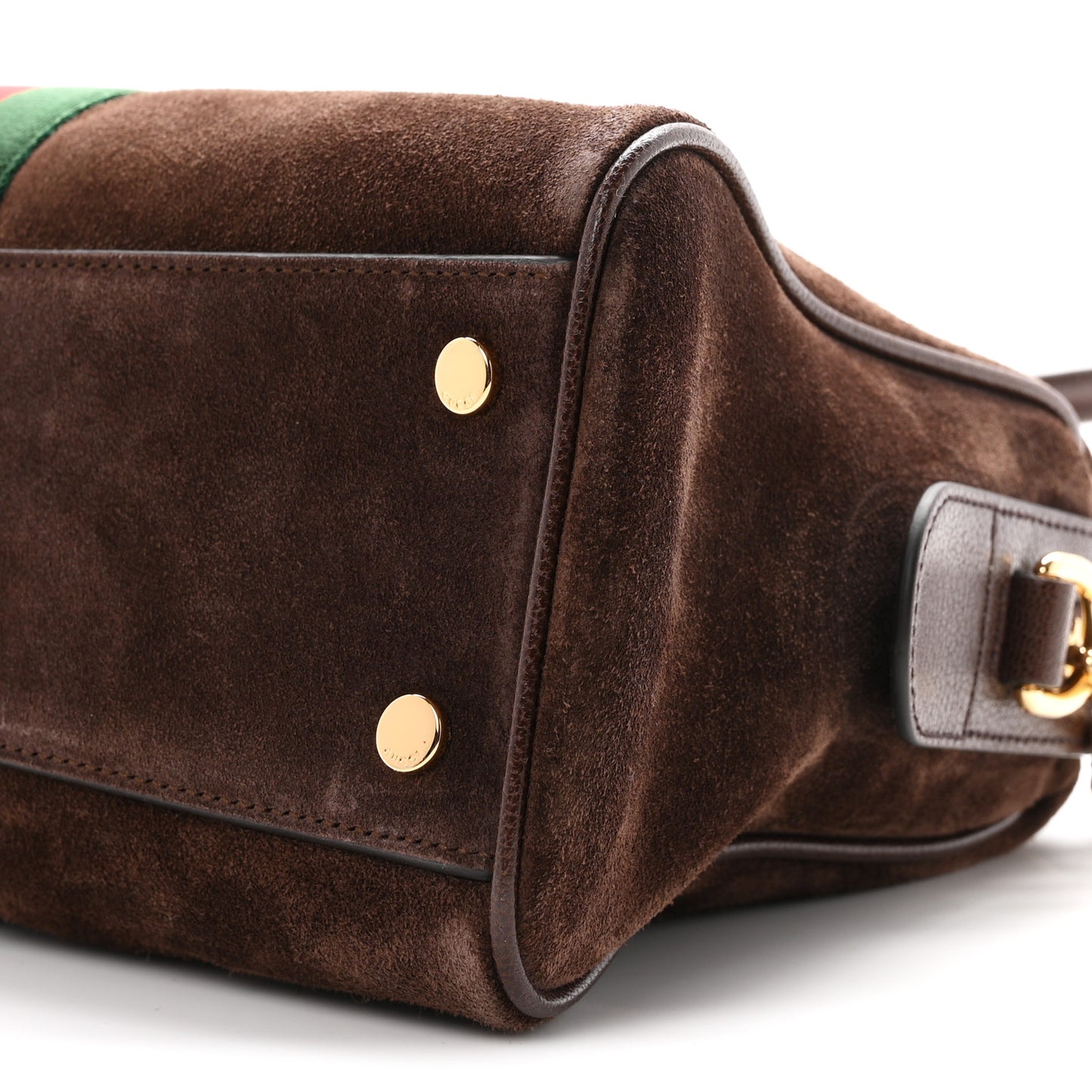 Suede Web Medium Borsetto Boston Dark Brown