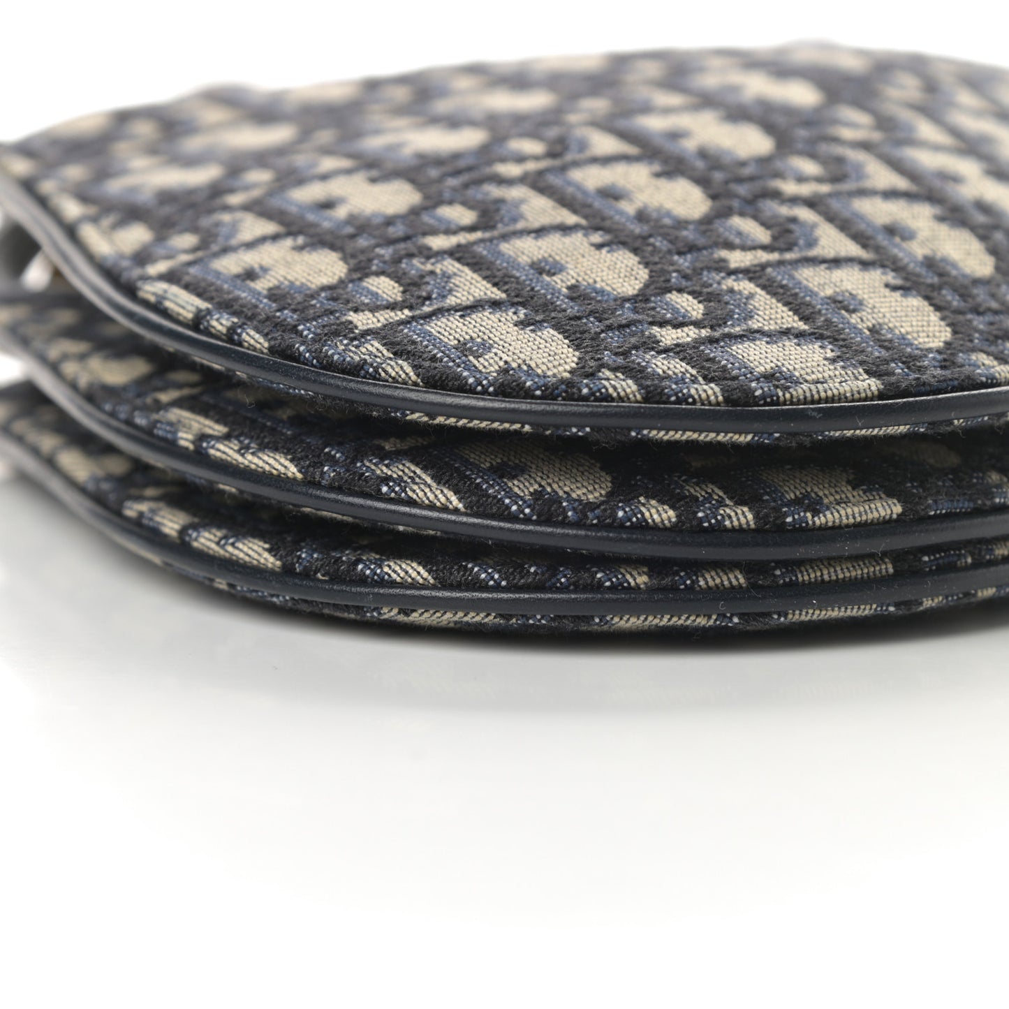 Oblique Saddle Pouch With Strap Navy Blue