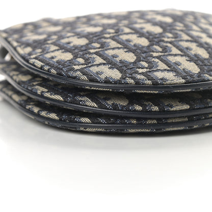 Christian Dior Oblique Saddle Pouch With Strap Navy Blue 11 of 12
