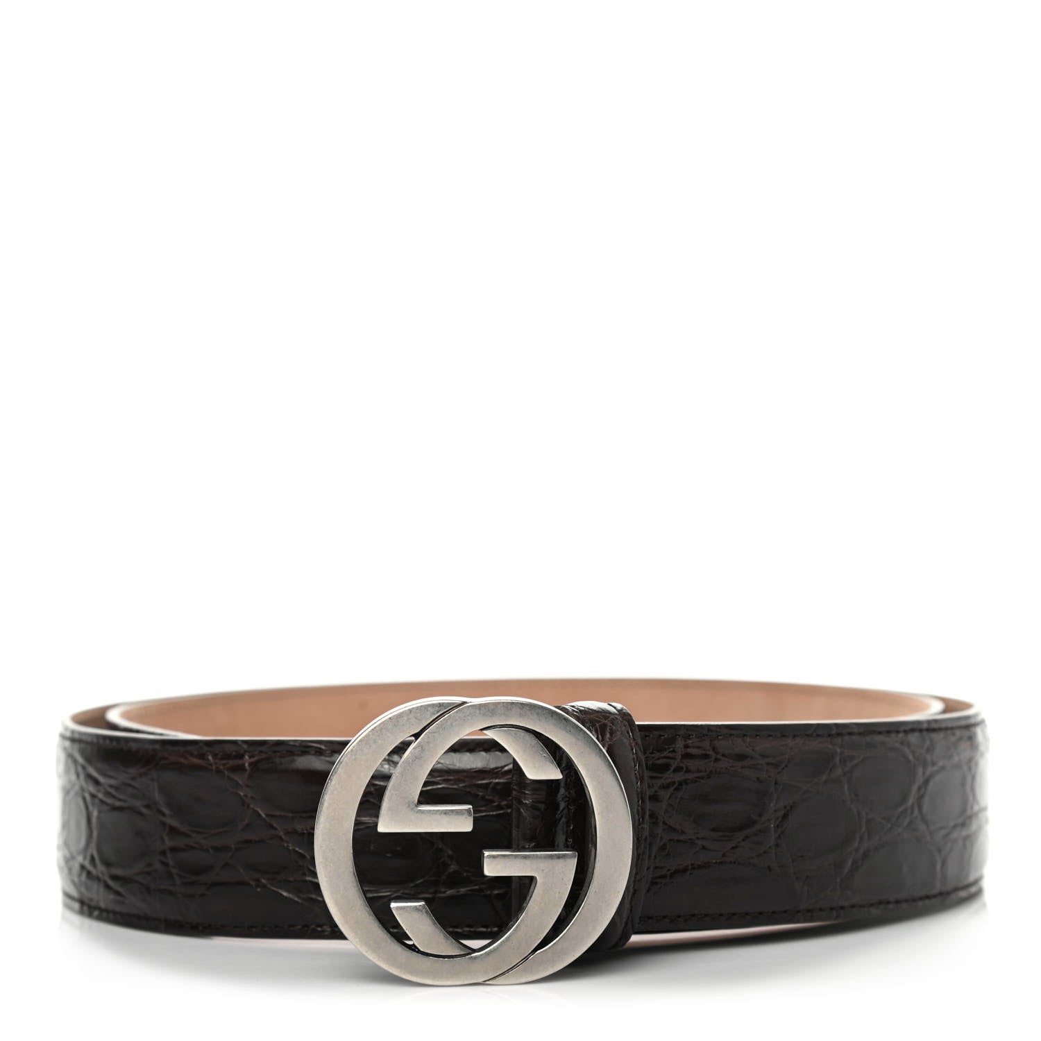 Gucci Crocodile Interlocking G Belt 100 40 Black 1 of 4