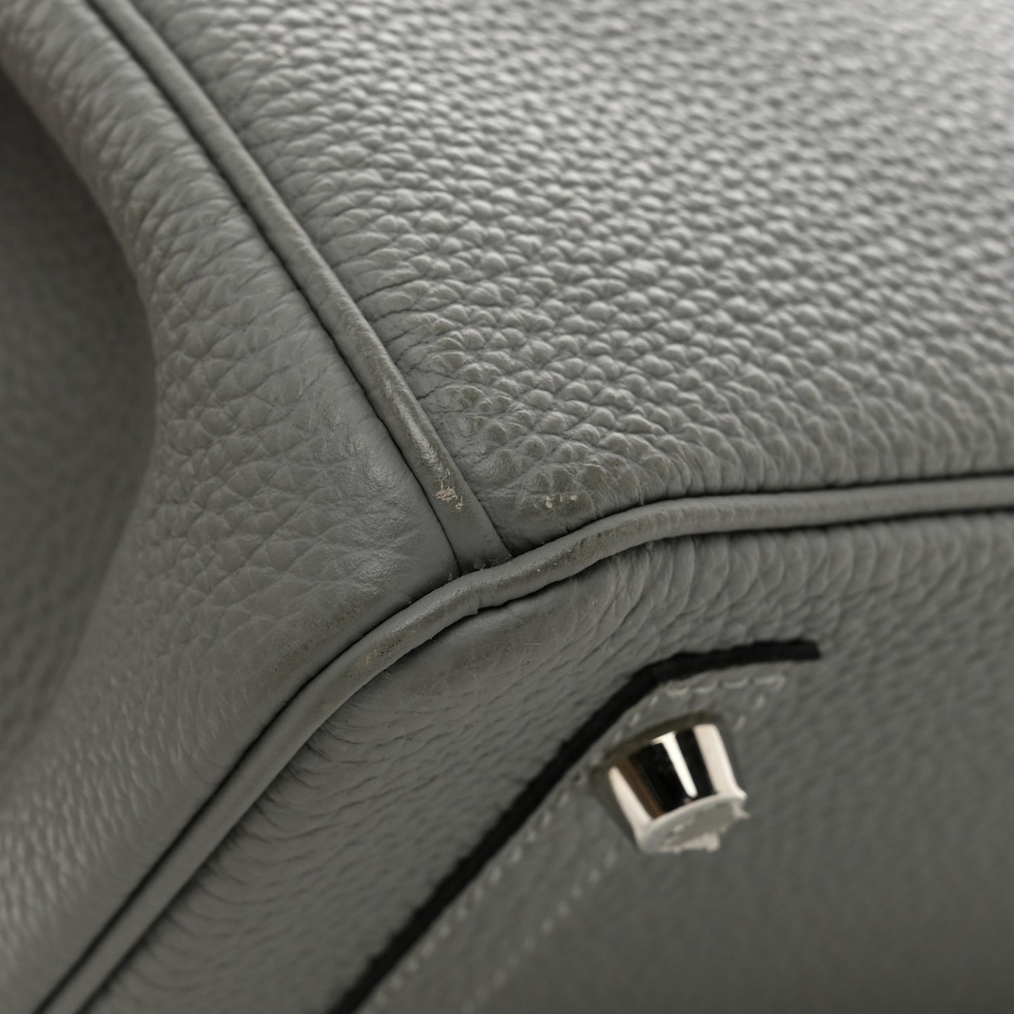 Togo Horseshoe Birkin 30 Gris Mouette Bleu Electrique