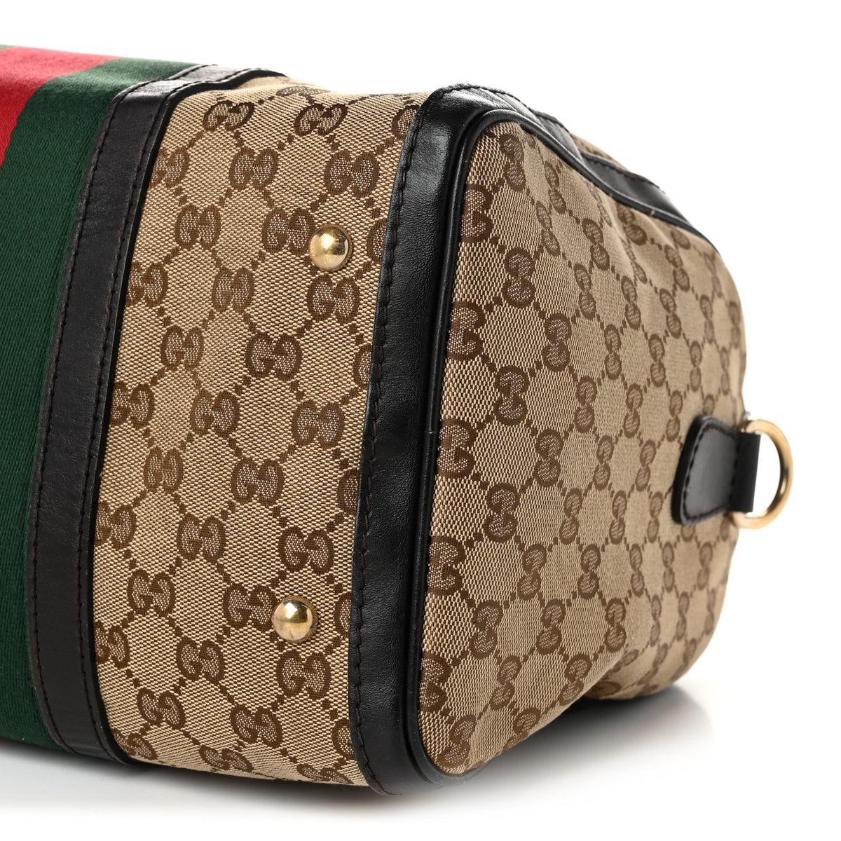Gucci Monogram Vintage Web Medium Boston Dark Brown 10 of 10