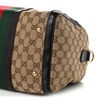 Gucci Monogram Vintage Web Medium Boston Dark Brown 10 of 10
