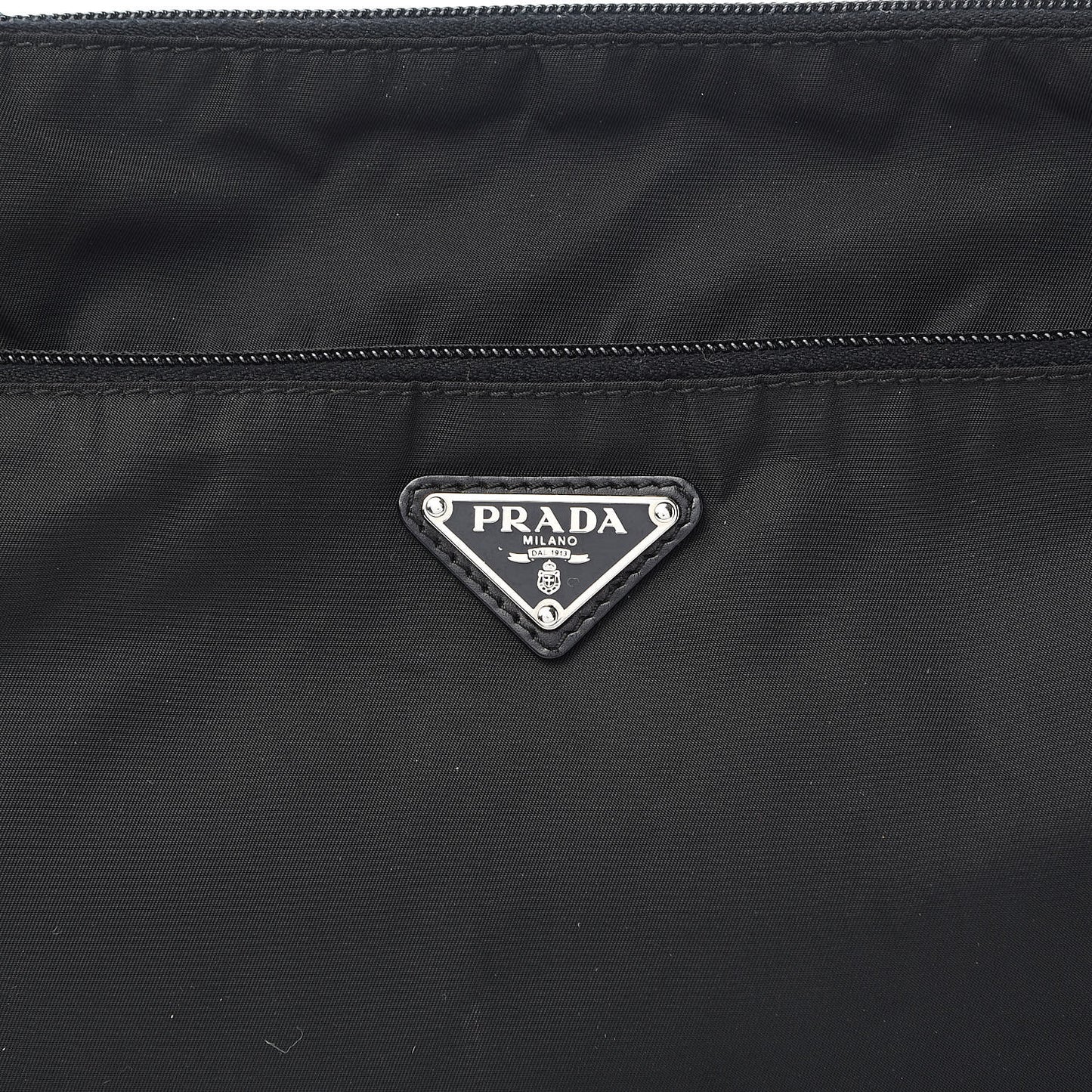 Nylon Flat Messenger Bag Black