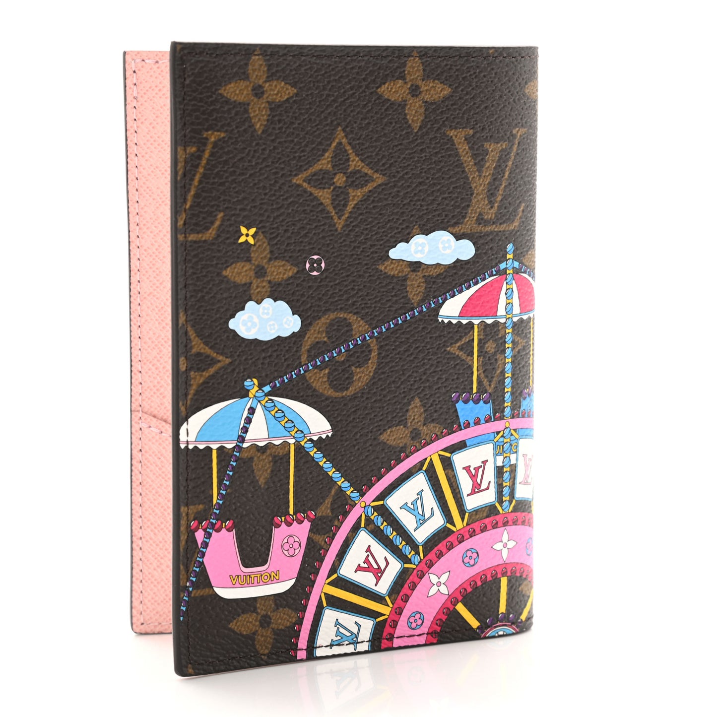Monogram 2020 Christmas Animation Big Wheel Passport Cover Rose Ballerine