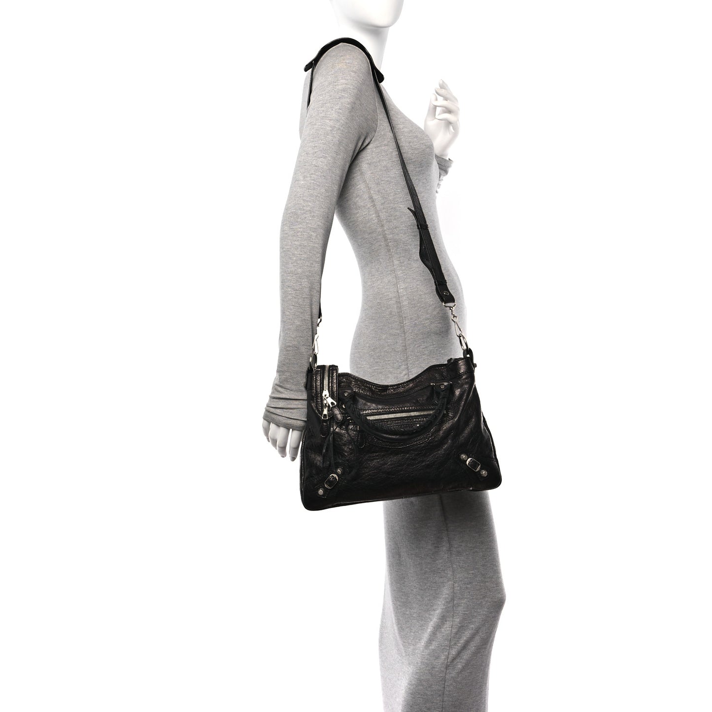 Agneau Giant 12 Silver Hardware Town Black