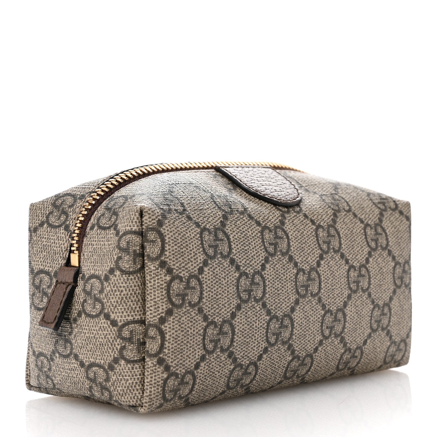 Soft GG Supreme Monogram Calfskin Small Ophidia Cosmetic Case Beige Ebony New Acero