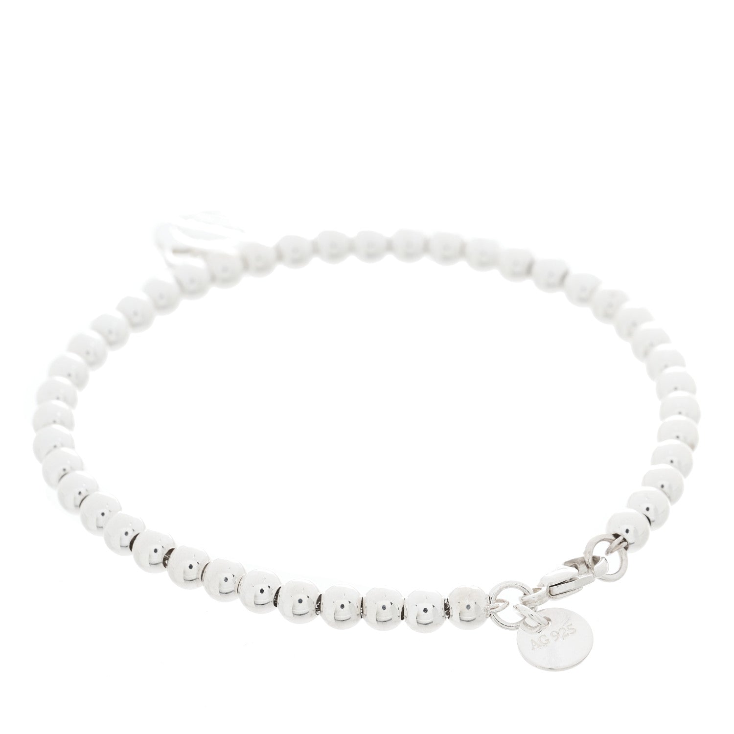 Tiffany Sterling Silver Enamel 4mm Return To Tiffany Heart Tag Bead Bracelet Pink 4 of 4