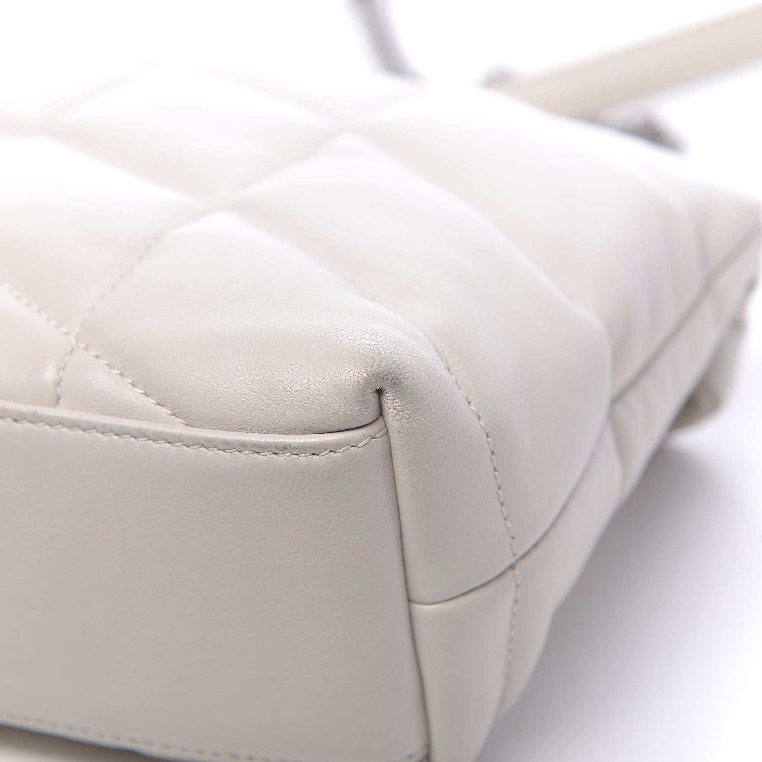 Saint Laurent Lambskin Quilted Toy Loulou Puffer Monogram Chain Satchel Crema Soft 12 of 13