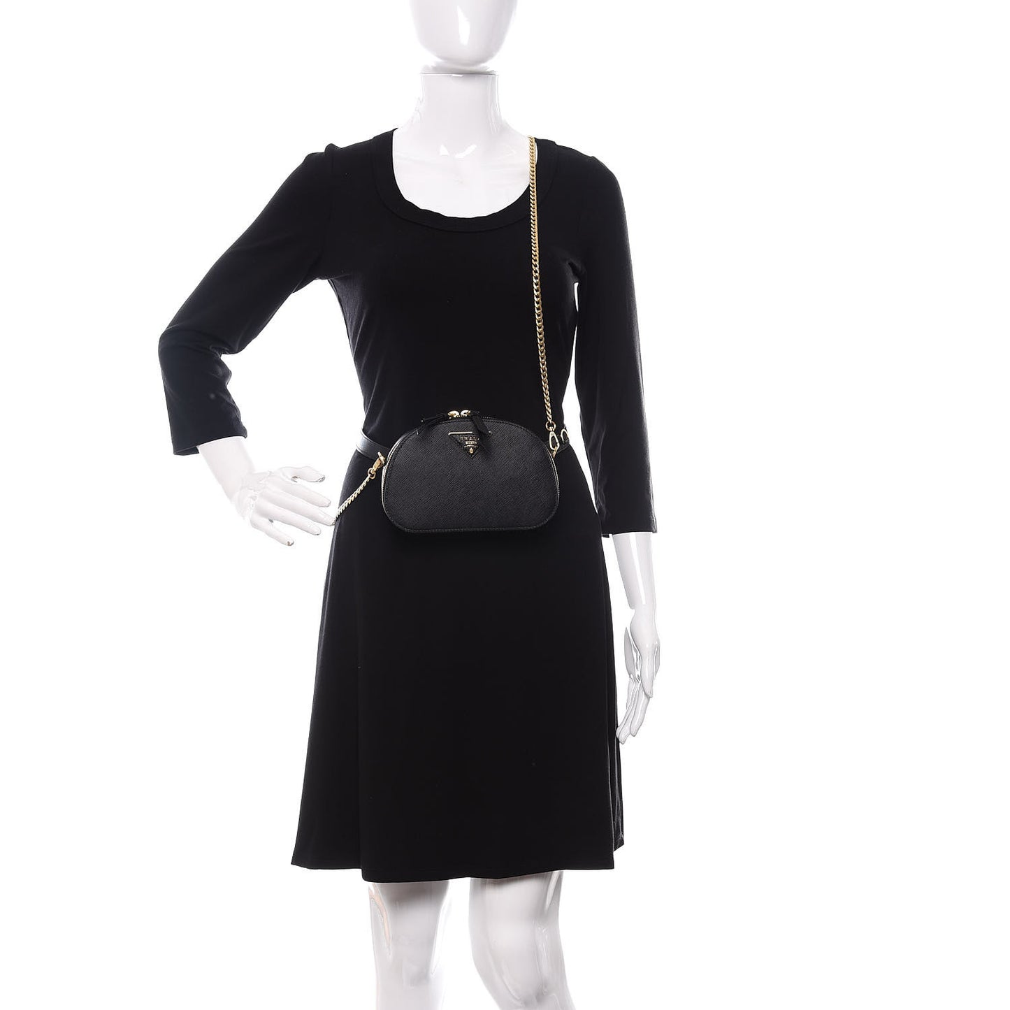 Saffiano Lux Odette Belt Bag Black