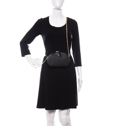 Prada Saffiano Lux Odette Belt Bag Black 2 of 9