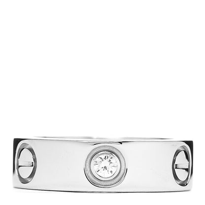 Cartier 18K White Gold 3 Diamond 5.5mm LOVE Ring 48 4.5 1 of 4