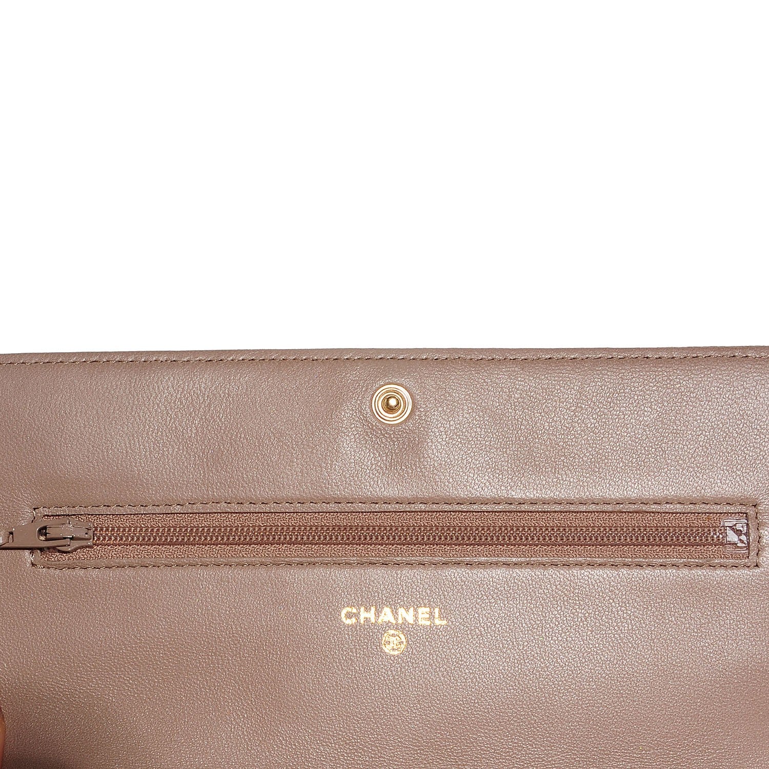 Chanel Lambskin Camellia Wallet on Chain Beige 5 of 8