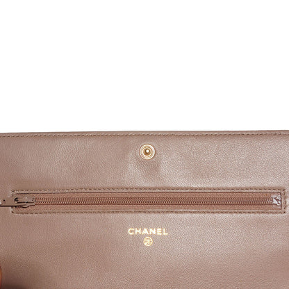 Chanel Lambskin Camellia Wallet on Chain Beige 5 of 8