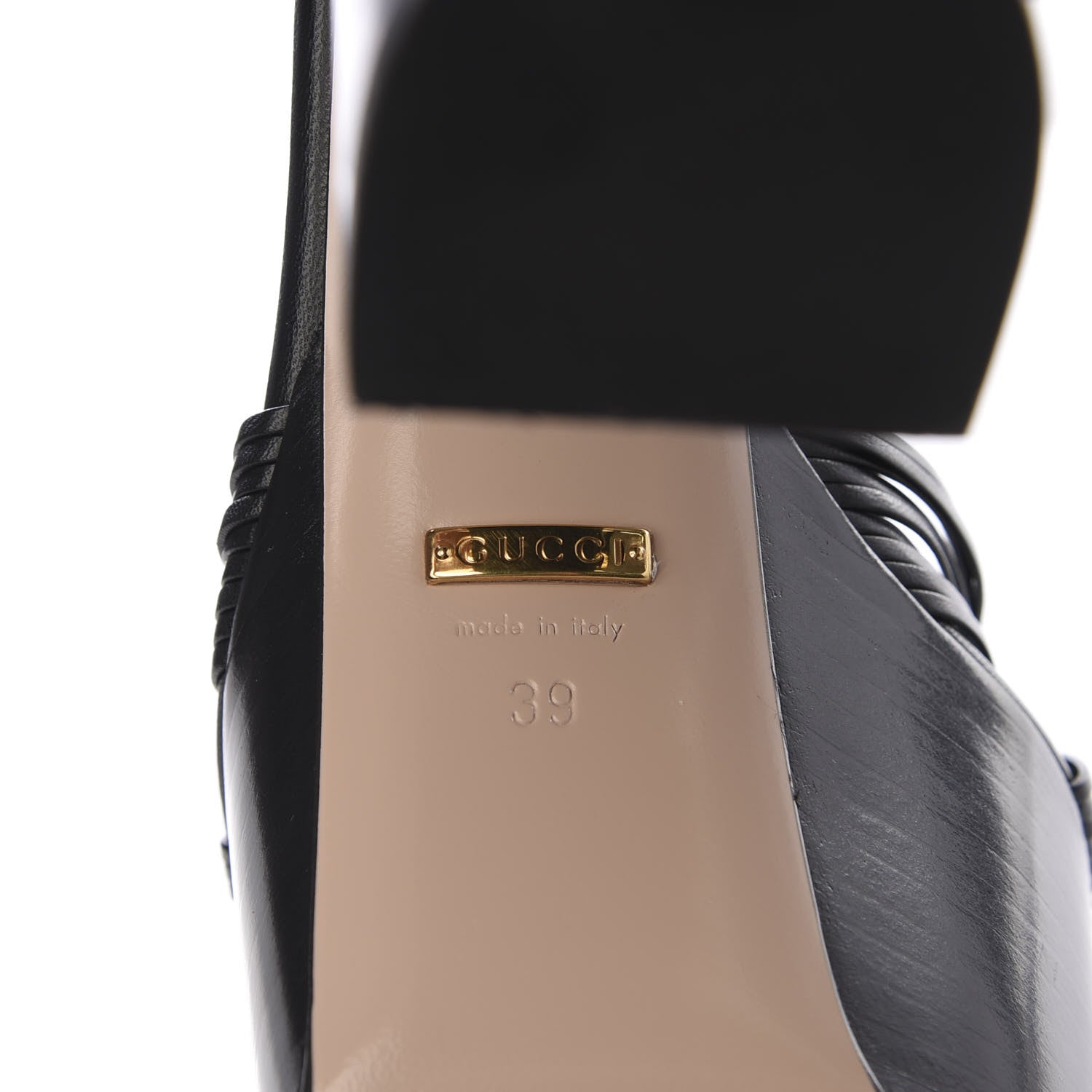 Gucci Malaga Kid Pearl Knot Platform Sandals 39 Black 9 of 10
