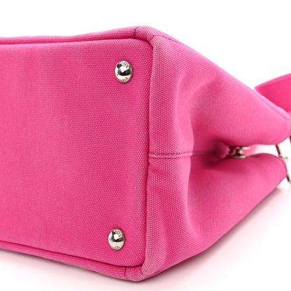 Prada Canvas Grommet Canapa Tote Pink 13 of 18