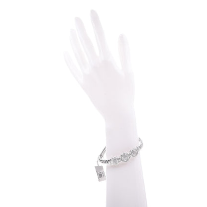 John Hardy Sterling Silver Pave Diamond Round Trio Station Bracelet 4 of 5