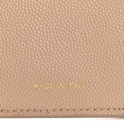 Saint Laurent Grain De Poudre Monogram Uptown Compact Wallet Dark Beige 7 of 12