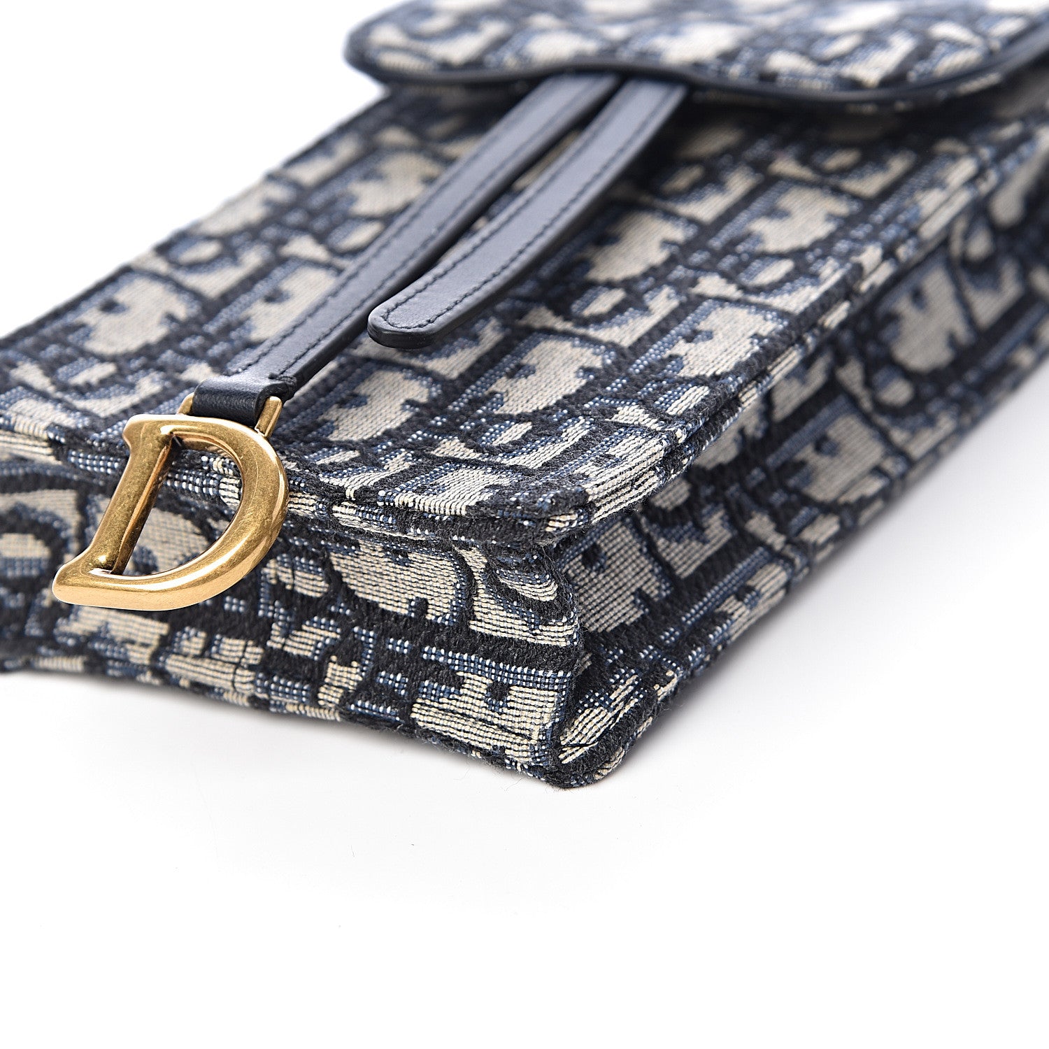 Christian Dior Oblique Saddle Clutch Chain Blue 8 of 10