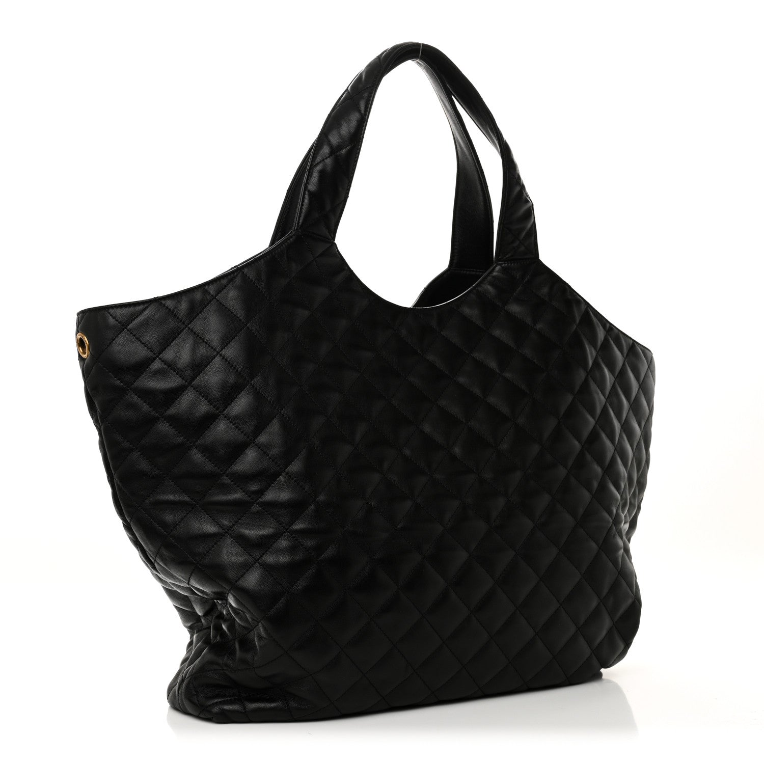Saint Laurent Lambskin Quilted Maxi Icare Shopping Tote Black 4 of 11