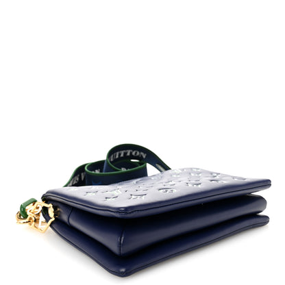 Louis Vuitton Lambskin Embossed Monogram Coussin PM Blue Green 4 of 11