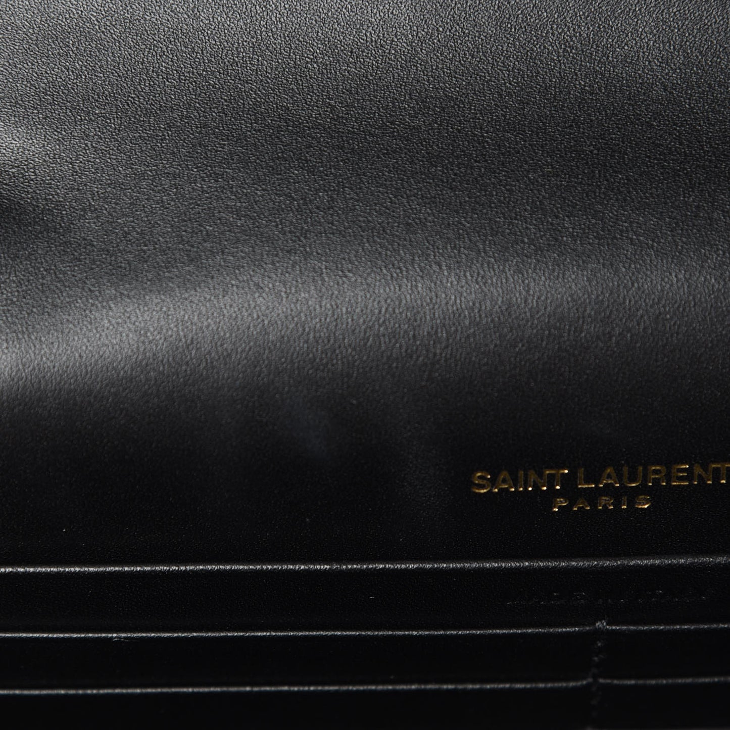 Smooth Calfskin Classic Monogram Kate Tassel Chain Wallet Black