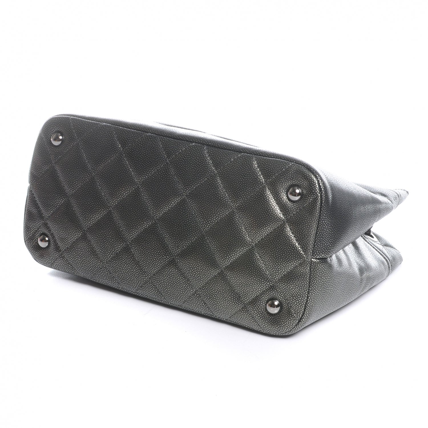Chanel Caviar Timeless CC Tote Dark Silver 4 of 7