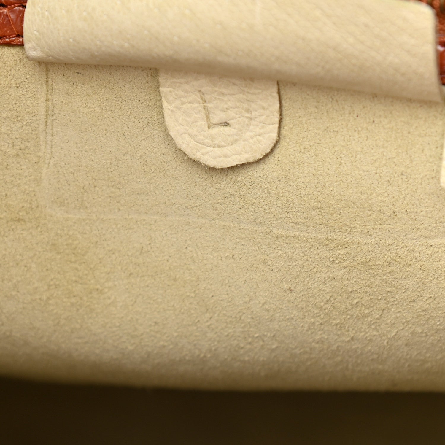 Nancy Gonzalez Linen Crocodile Tote Brown 7 of 13