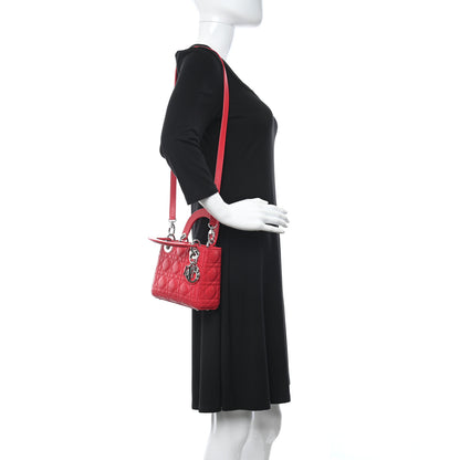 Christian Dior Lambskin Cannage Mini Lady Dior Geranium 2 of 10
