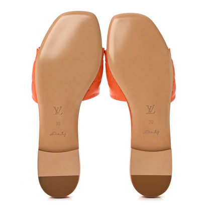 Louis Vuitton Lambskin Embossed Monogram Revival Flat Mules 39 Orange 6 of 9