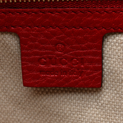 Gucci Pebbled Calfskin Large Soho Shoulder Bag Red 6 of 10
