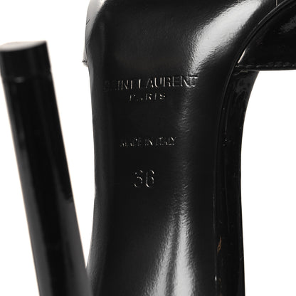 Saint Laurent Patent Avenue 110 Ankle Strap Pointed Pumps 36 Black 7 of 9
