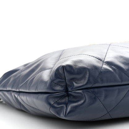 Chanel Shiny Calfskin Quilted Chanel 22 Navy Blue 10 of 12