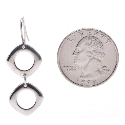 Tiffany Sterling Silver Cushion Square Link Drop Earrings 2 of 5