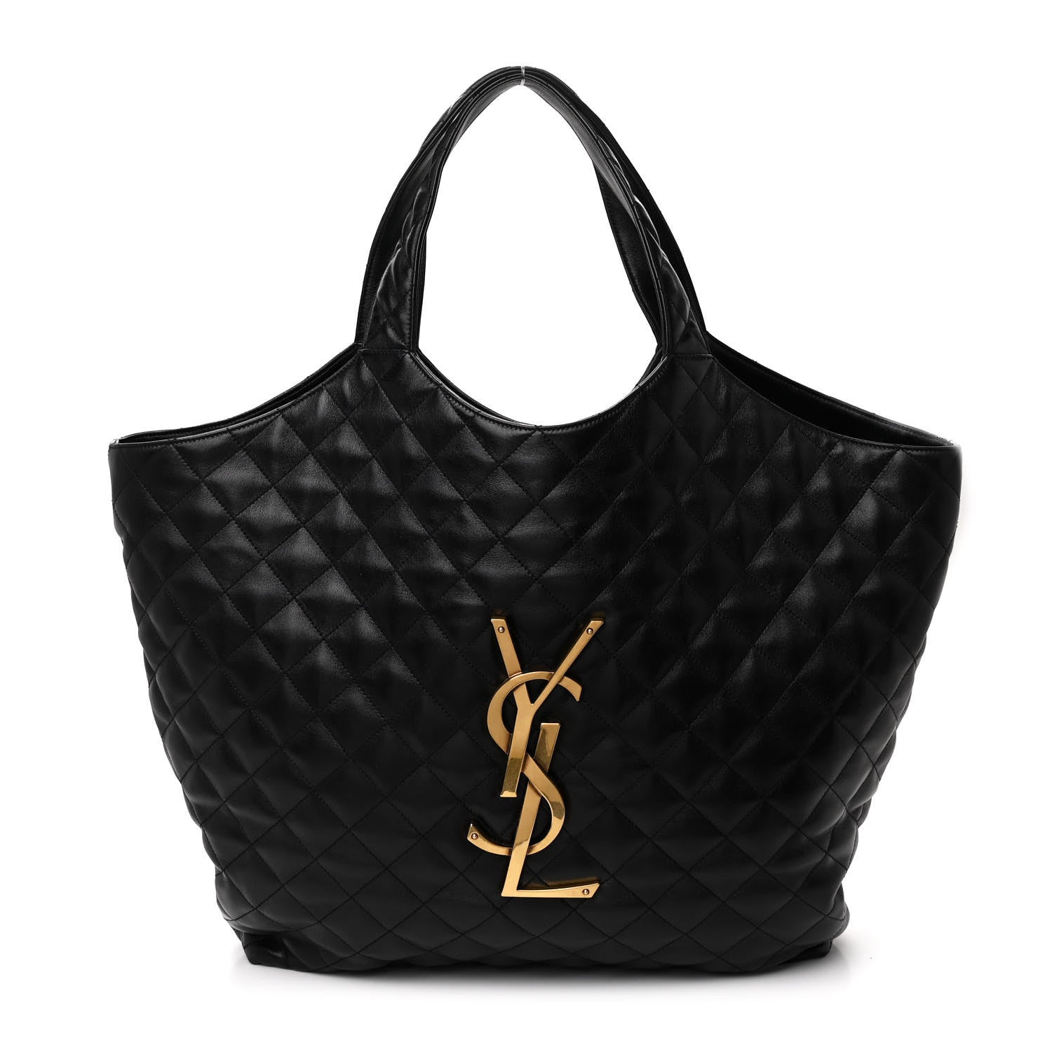 Saint Laurent Lambskin Quilted Maxi Icare Shopping Tote Black 1 of 12