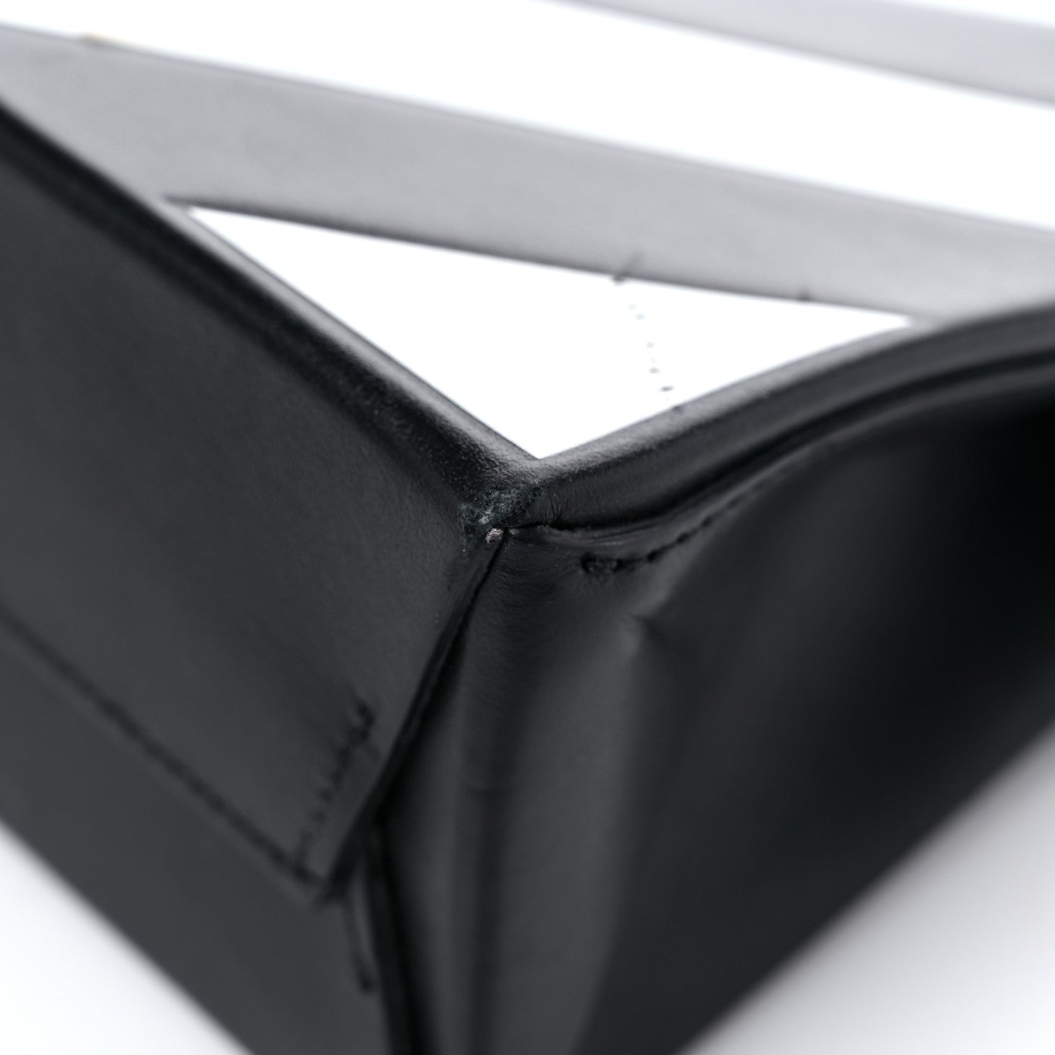Off-White Saffiano Striped Diag Box Bag Black White 10 of 16
