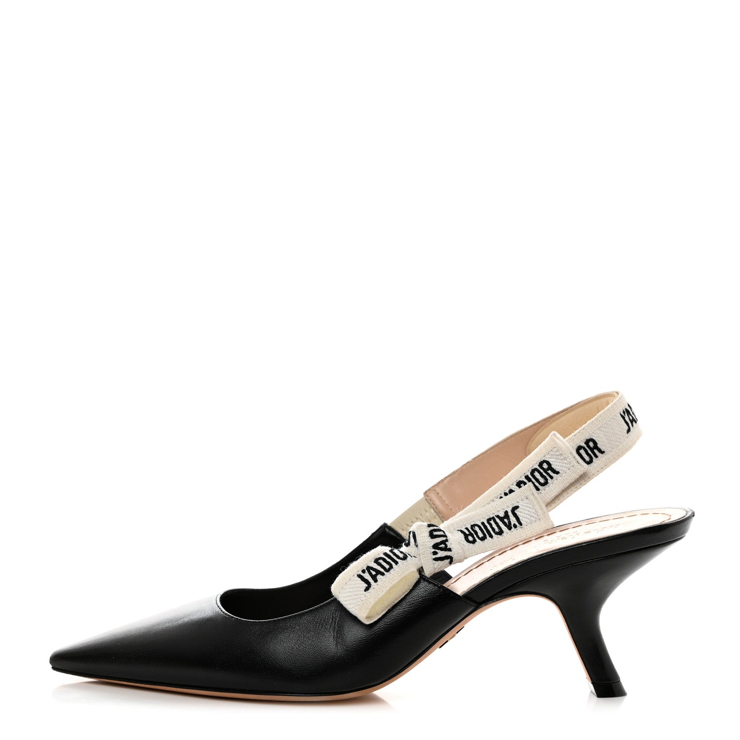 Christian Dior Lambskin Ribbon J'Adior Slingback 65mm Pumps 38 Black 1 of 8