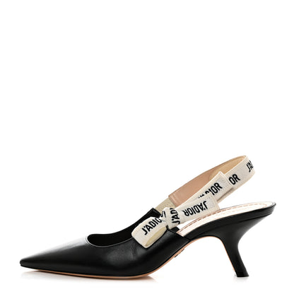 Christian Dior Lambskin Ribbon J'Adior Slingback 65mm Pumps 38 Black 1 of 8