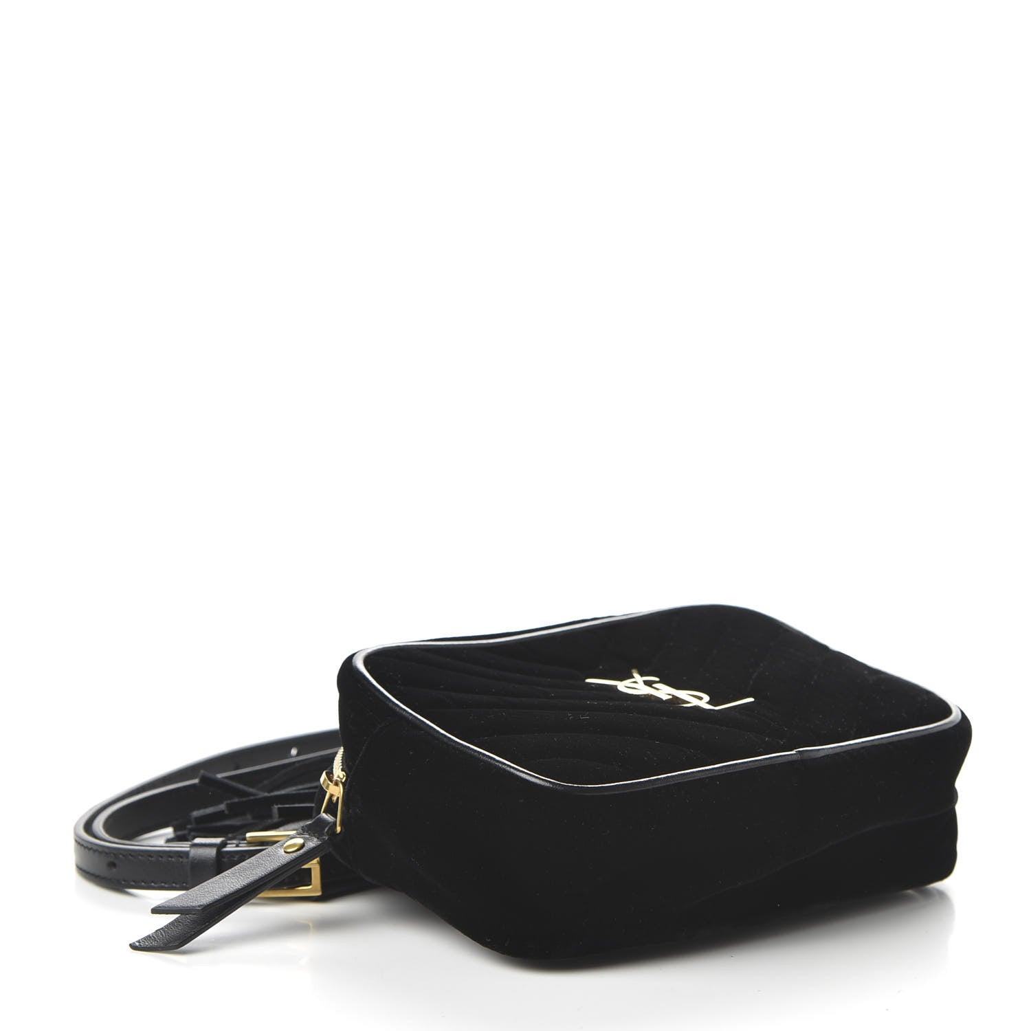 Saint Laurent Velour Matelasse Monogram Lou Belt Bag Black 4 of 9