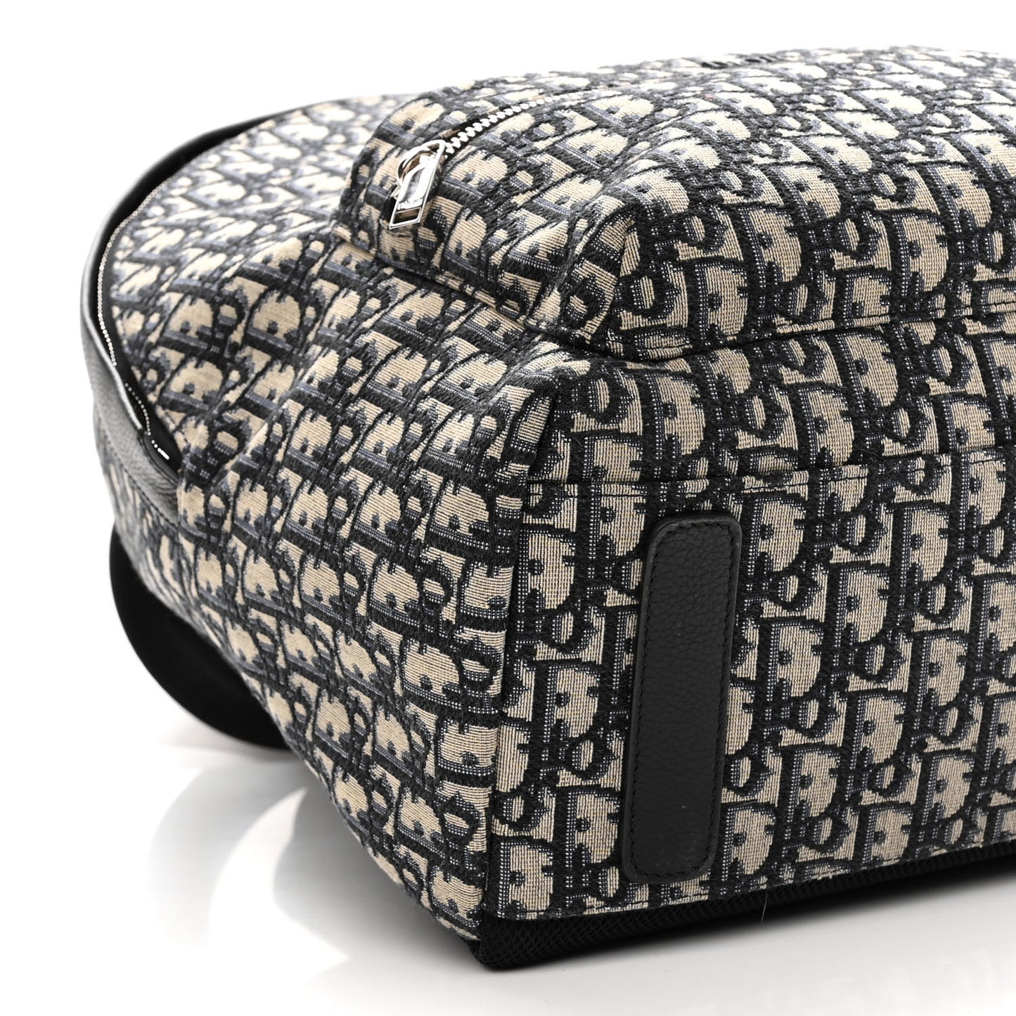 Oblique Calfskin Rider Backpack Beige Black
