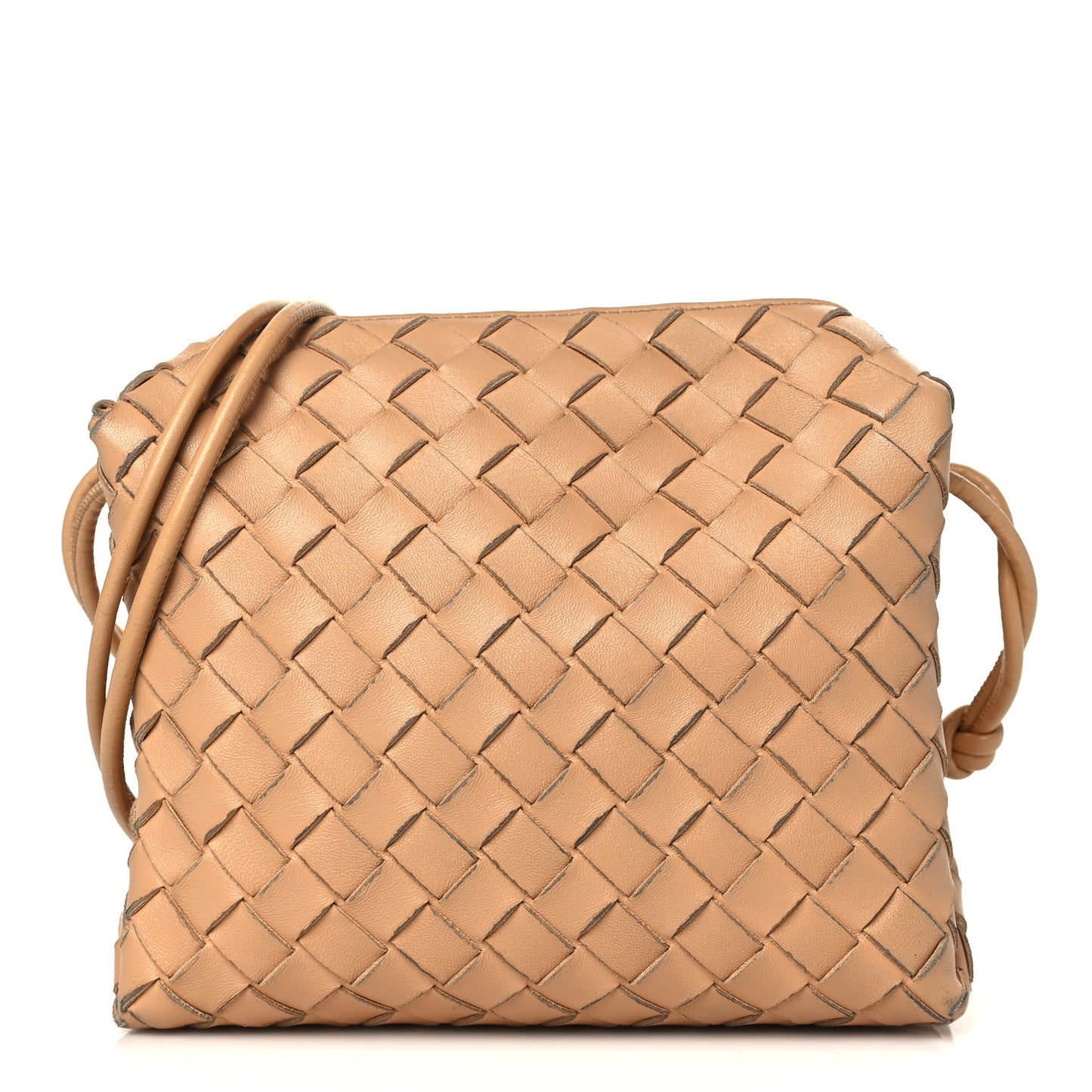Nappa Intrecciato Small Loop Camera Bag Almond