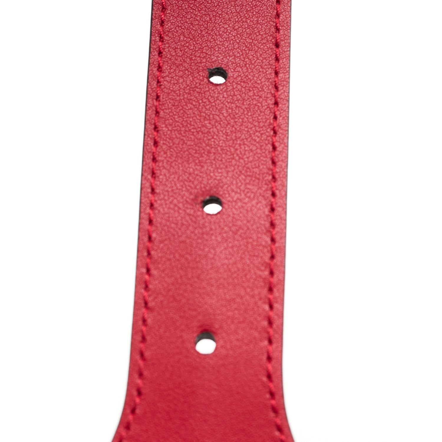 Gucci X ADIDAS Textured Dollar Calfskin Trefoil 50/25mm Belt 85 34 Hibiscus Red Off White 5 of 6