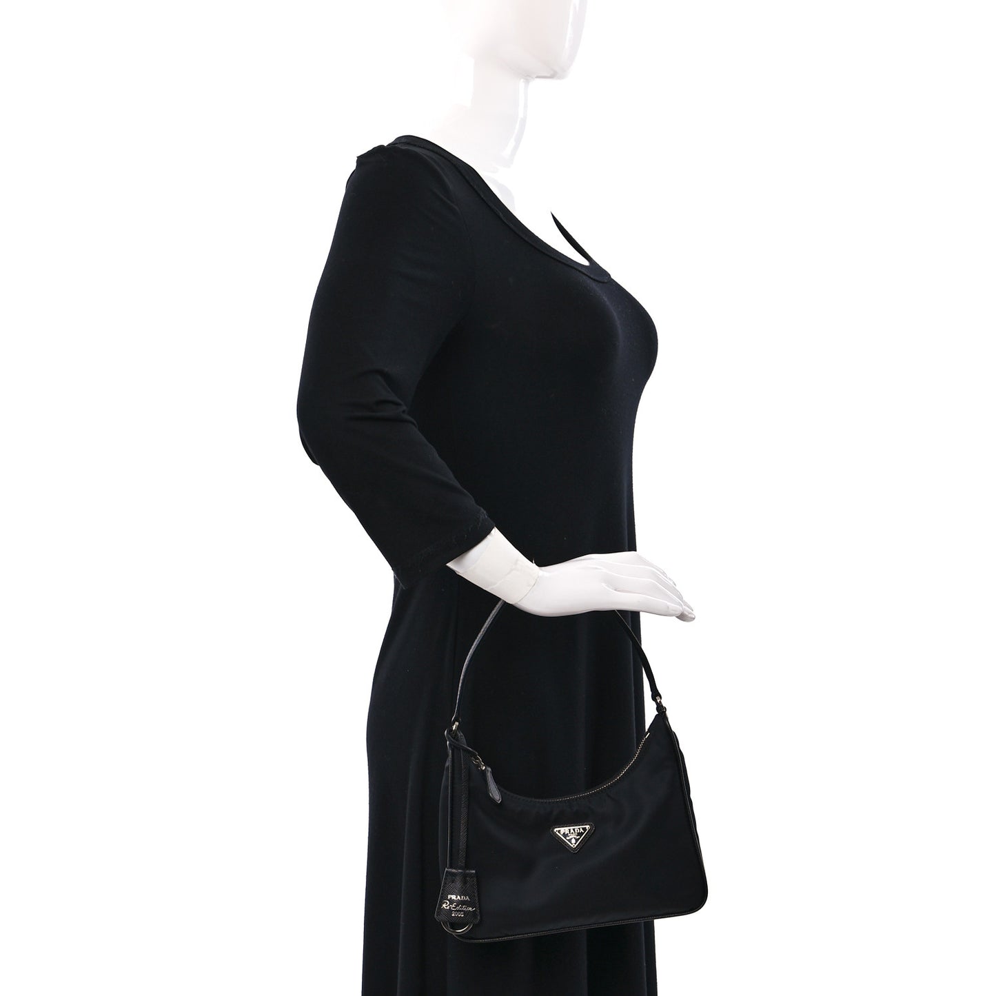 Tessuto Nylon Saffiano Mini Re-Edition 2005 Bag Black