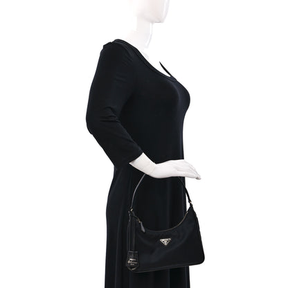 Prada Tessuto Nylon Saffiano Mini Re-Edition 2005 Bag Black 2 of 9