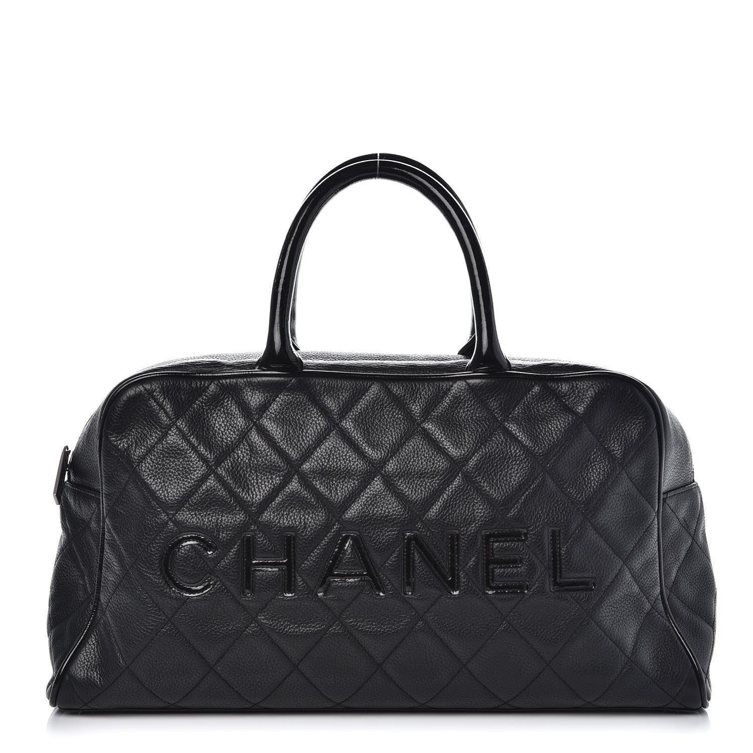 Chanel Caviar Patent Quilted Large Bowler Black 1 of 12