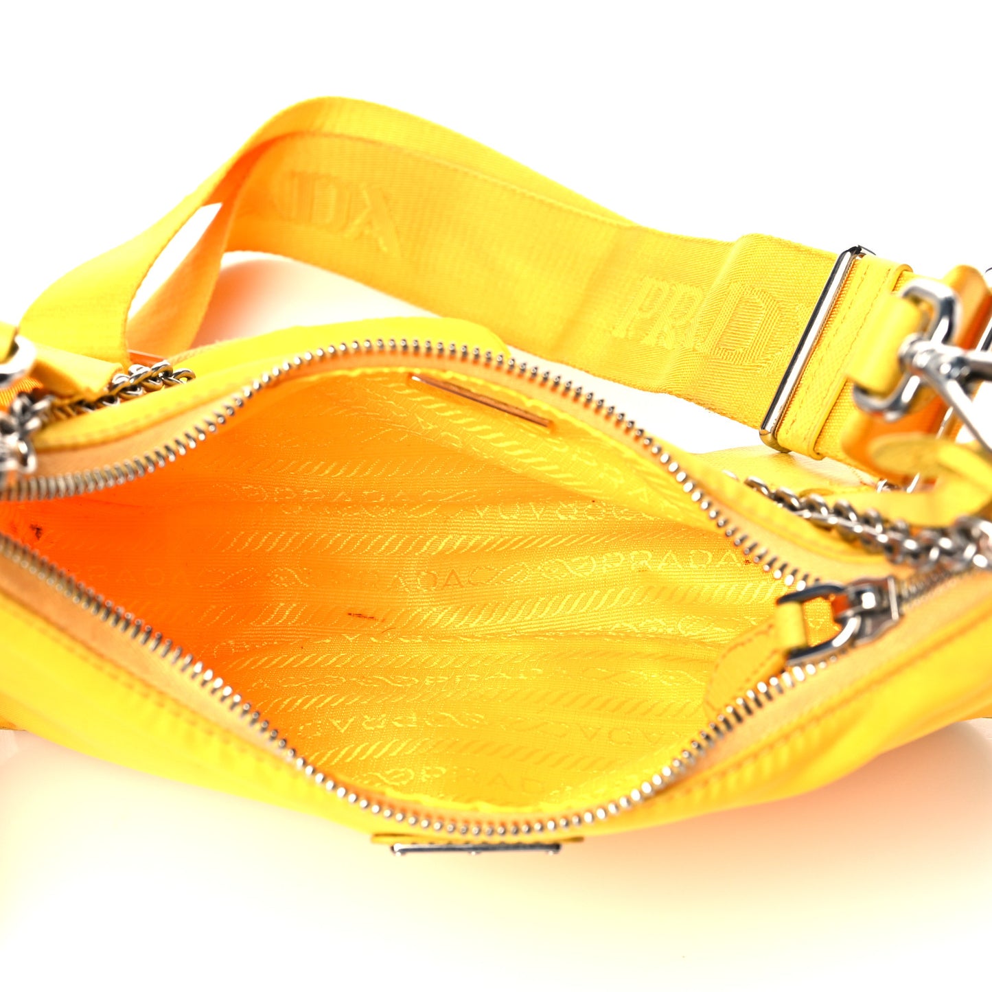 Tessuto Nylon Saffiano Re-Edition 2005 Shoulder Bag Giallo