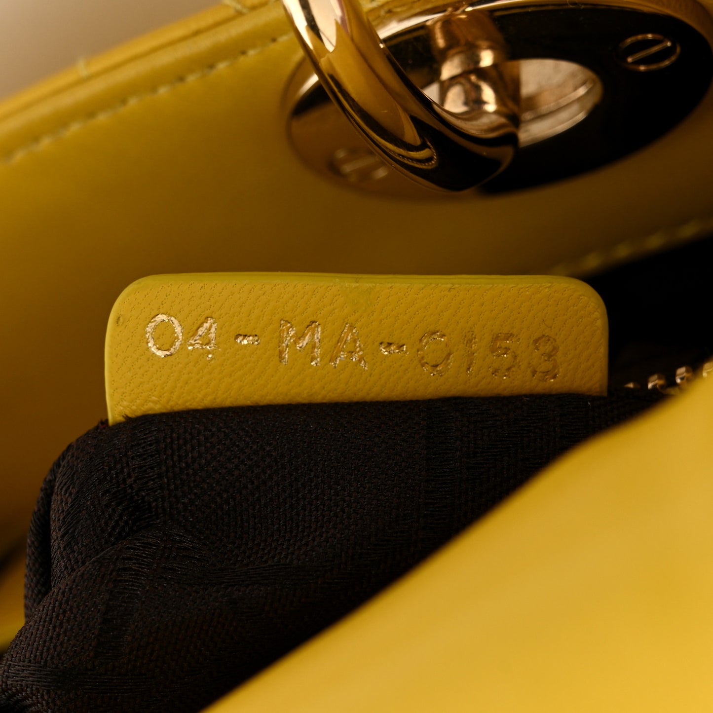 Lambskin Cannage Mini Lady Dior Yellow