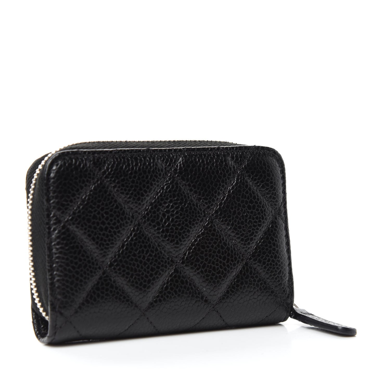 Caviar Quilted Incognito Zip Coin Purse Black