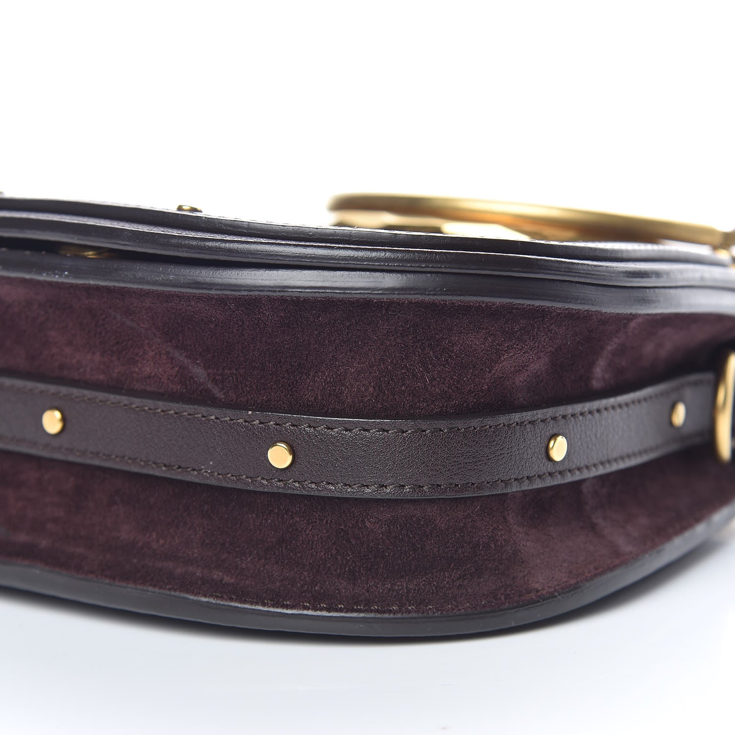 Chloe Calfskin Suede Small Nile Bracelet Bag Carbon Brown 8 of 10